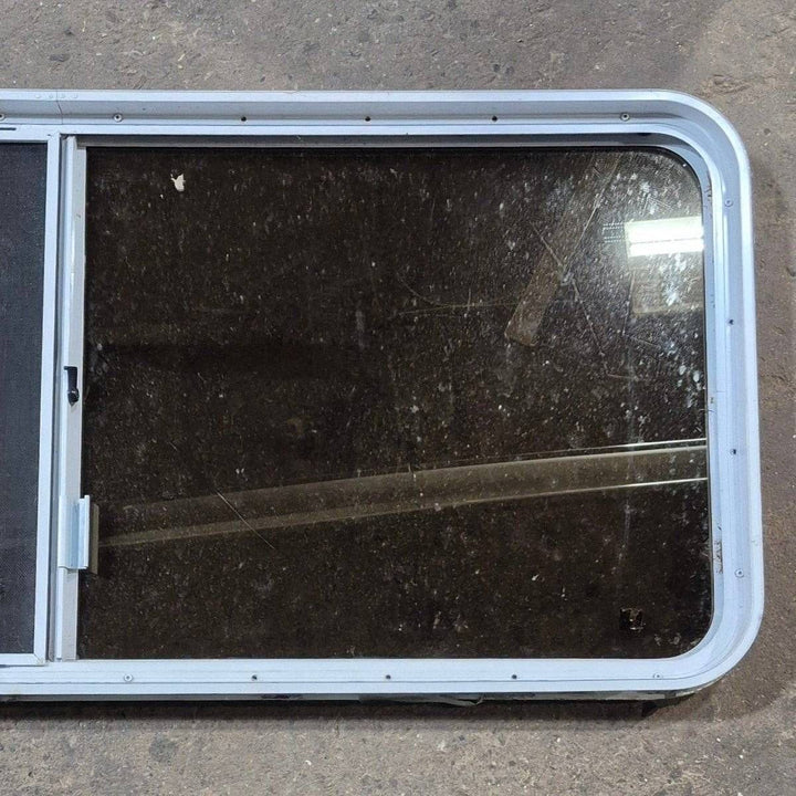 Used White Radius Opening Window - 57 1/4" X 24 1/2" X 2" - Young Farts RV Parts
