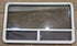 Used White Radius Opening Window : 59 1/2" W x 35 1/2" H x 1 3/4" D - Young Farts RV Parts