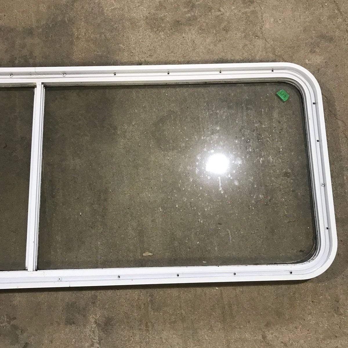 Used White Radius Opening Window - 60.25 X 21.75 X 1.875 - Young Farts RV Parts