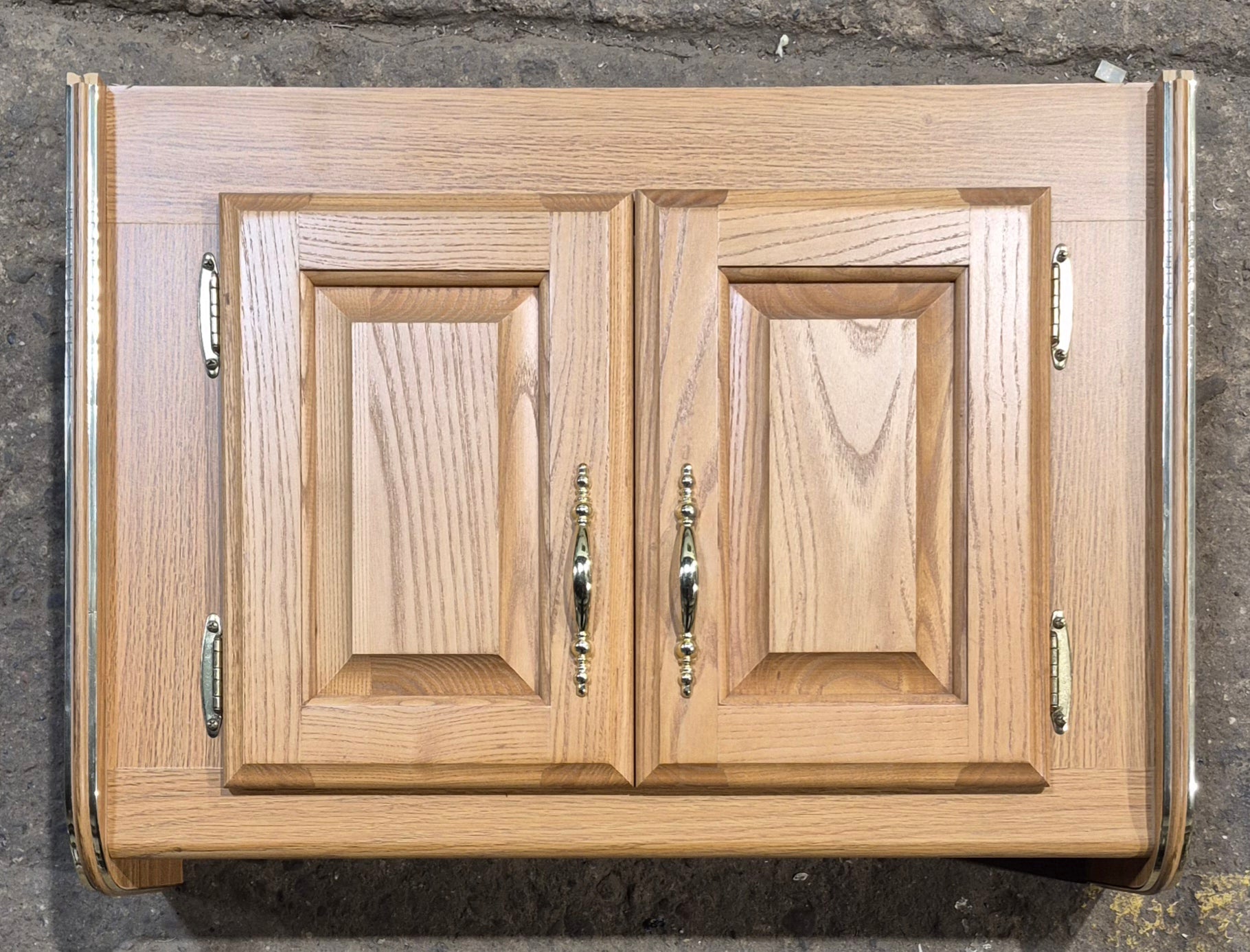 Used Wooden RV Cupboard 2 Door - 18" H x 24 3/8" W x 7 3/4" D - Young Farts RV Parts