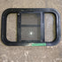Used Young Farts RV Parts Black Radius Louvered Window : 23.5" x 14 3/8" x 2" - Young Farts RV Parts