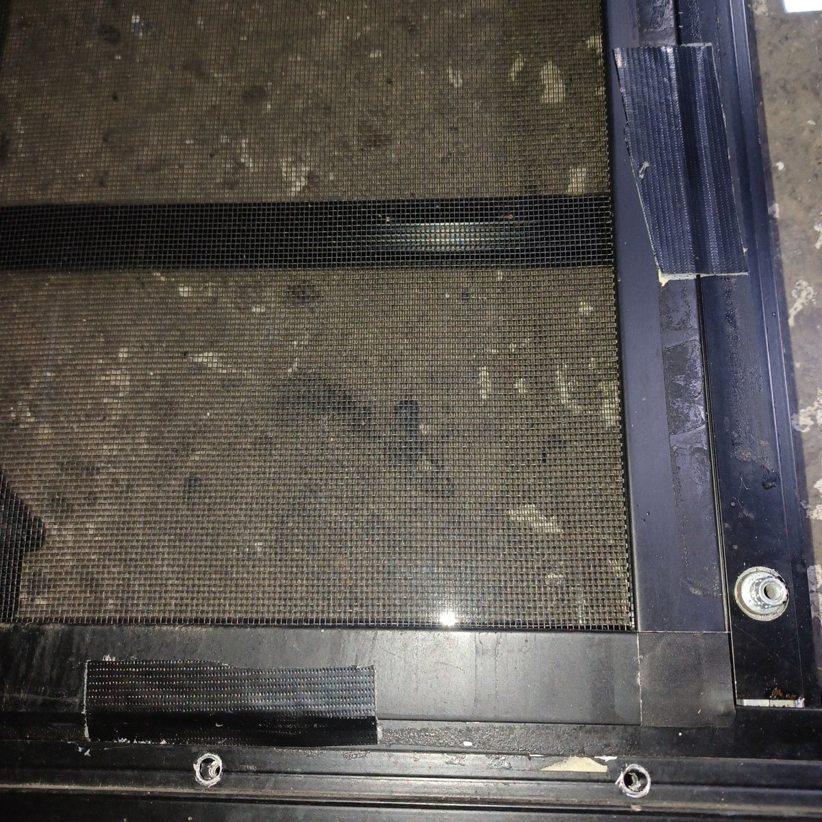 Used Young Farts RV Parts Black Radius Louvered Window : 23.5