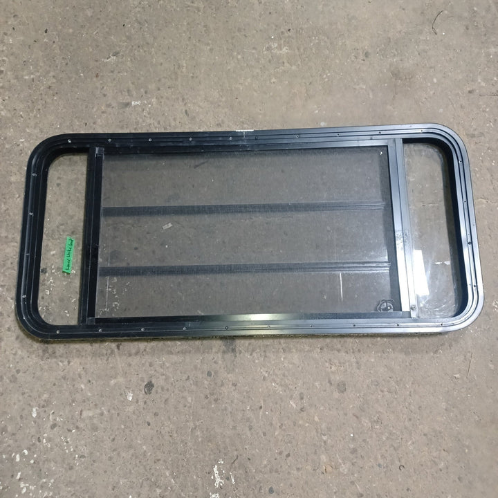 Used Young Farts RV Parts Black Radius Louvered Window : 47.5″ X 21.5″ X 1.75″ - Young Farts RV Parts
