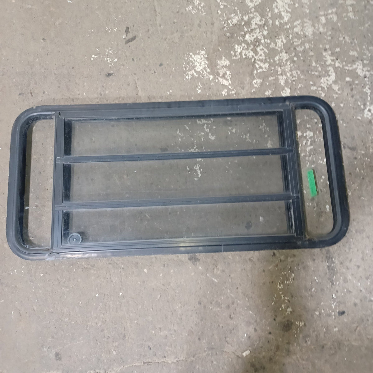 Used Young Farts RV Parts Black Radius Louvered Window : 47.5″ X 21.5″ X 1.75″ - Young Farts RV Parts