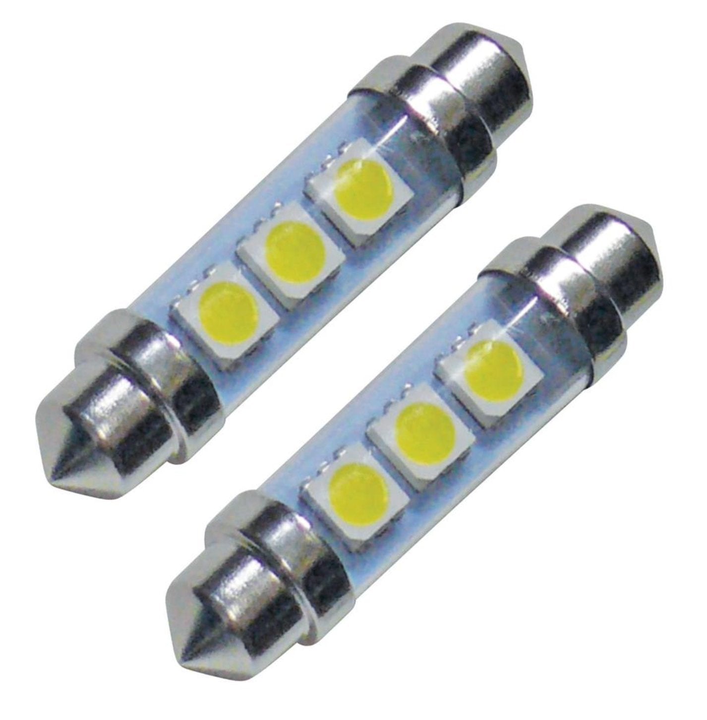 Valterra DG72628VP - LED Festoon Bulb - 43.7-mm Base - 180 Degree - 45 Lumens - Cool White - Qty 2 - Young Farts RV Parts