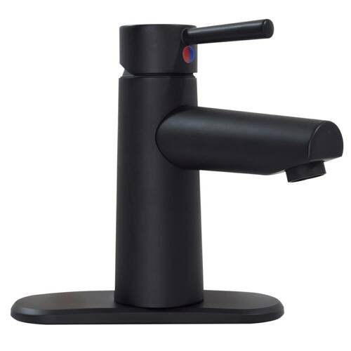 VALTERRA Faucet For Lavatory Single Lever Handle Matte Black With Optional Base Plate - PF232703 - Young Farts RV Parts