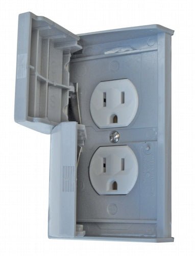 Weatherproof Standard Cover w/Receptacle Grey - Young Farts RV Parts