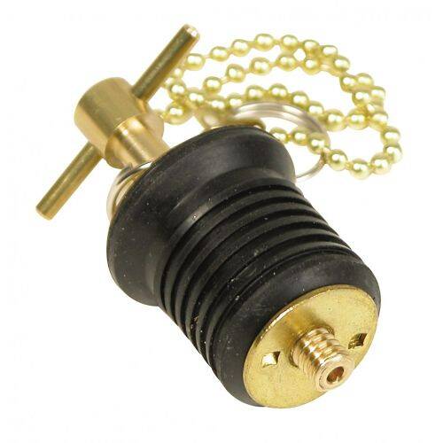 WHITECAP Boat Drain Plug - Bailer; 1" Diameter; Brass - S - 0293C - Young Farts RV Parts