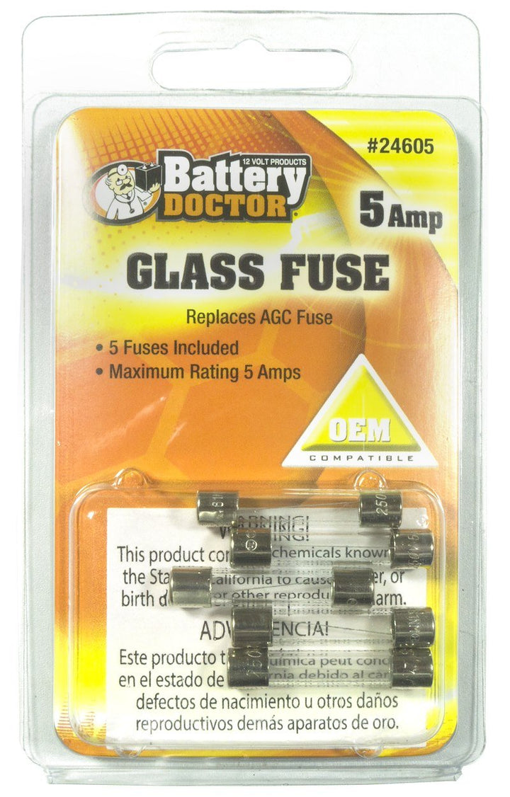 WirthCo 24605 AGC Glass Fuse - 5 Amp - Young Farts RV Parts