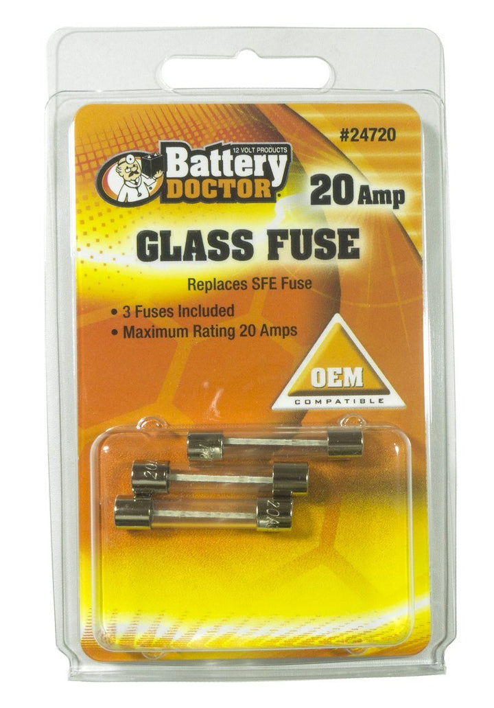WirthCo 24720 SFE Glass Fuse - 20A - Young Farts RV Parts