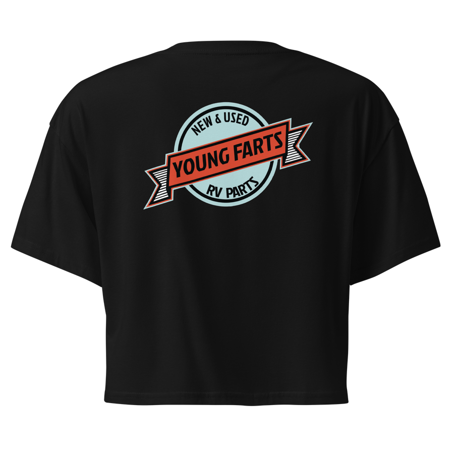 Young Farts Women’s Crop Top black back view