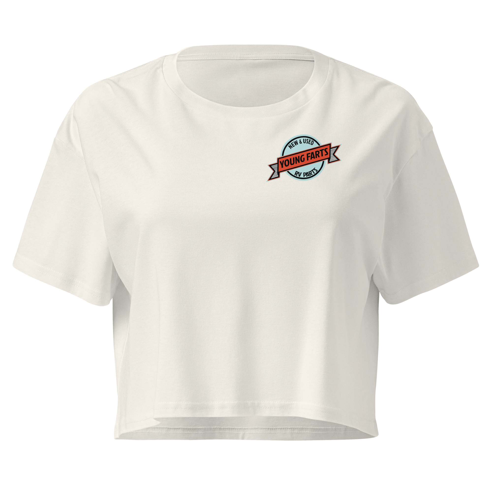 Young Farts Women’s Crop Top with front and back print in Mineral