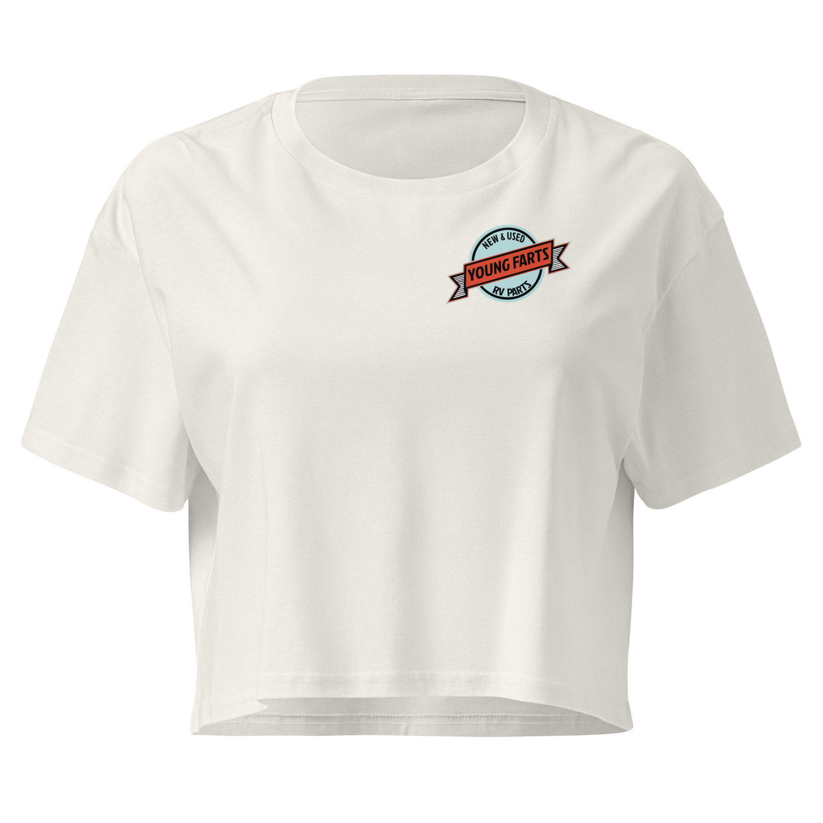 Young Farts Women’s Crop Top with front and back print in Mineral
