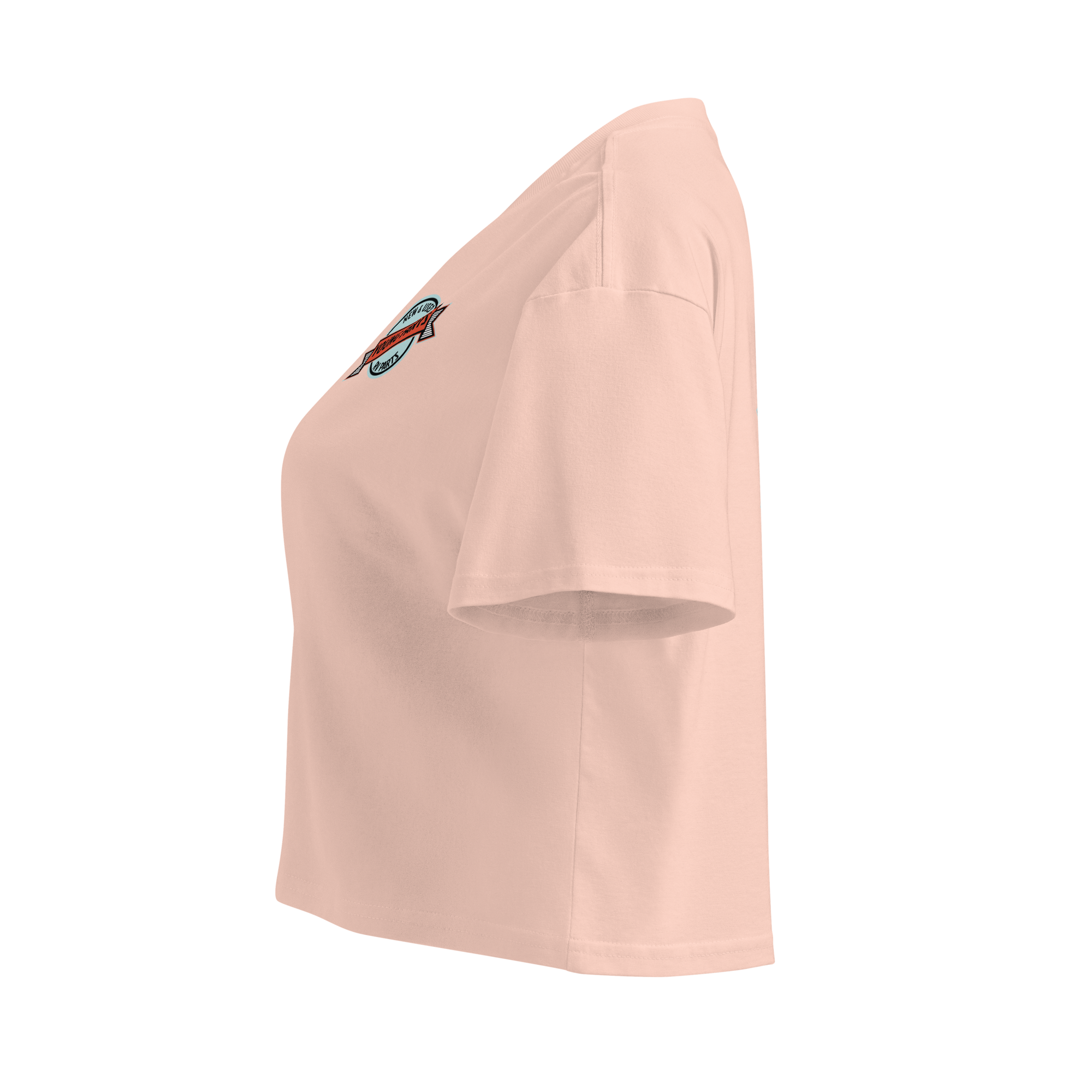 Young Farts Women’s Crop Top with front and back print in Pale Pink