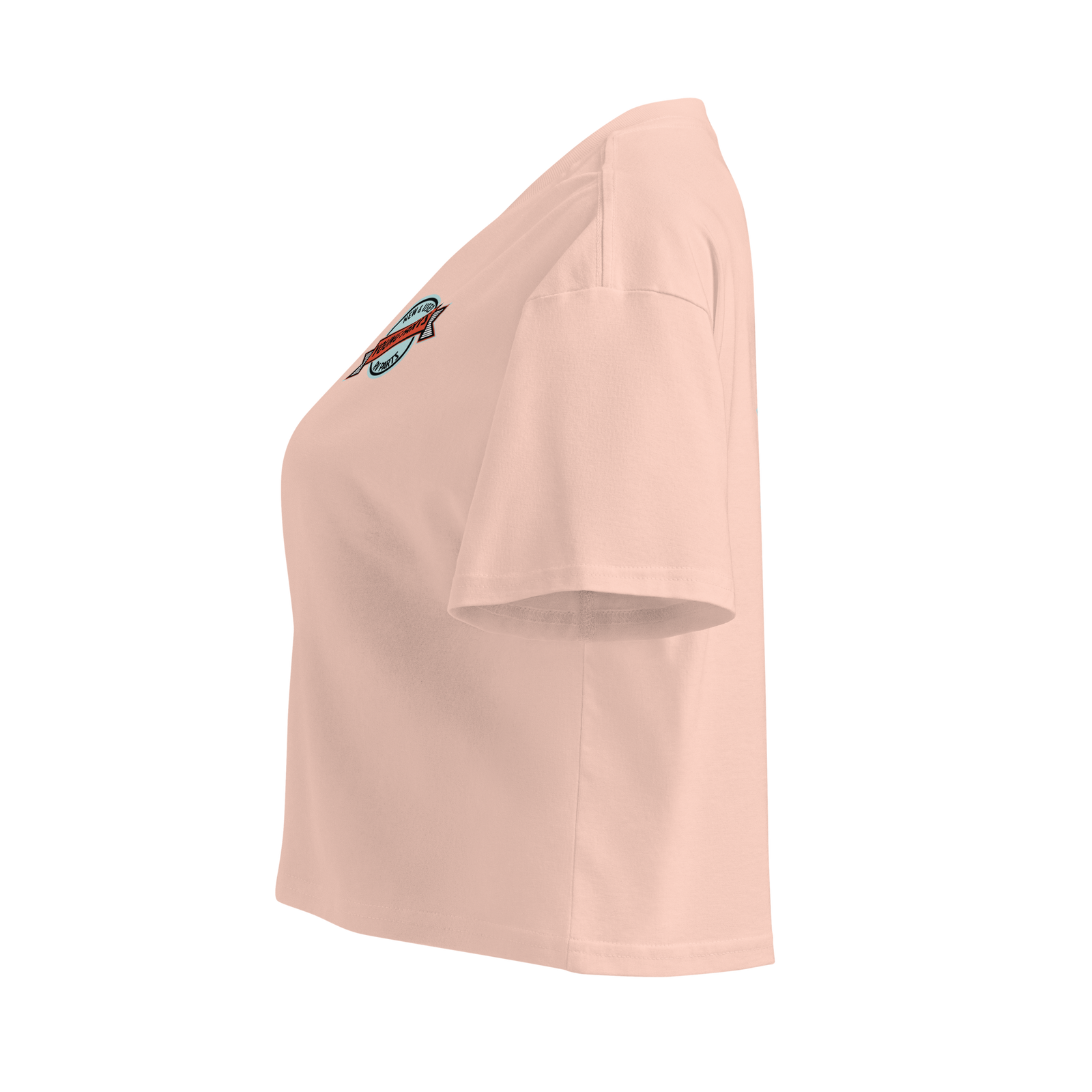 Young Farts Women’s Crop Top with front and back print in Pale Pink