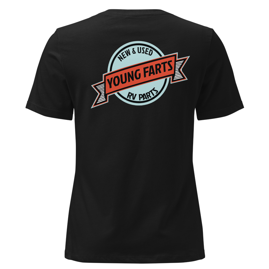Young Farts Women’s Relaxed T-Shirt black back view