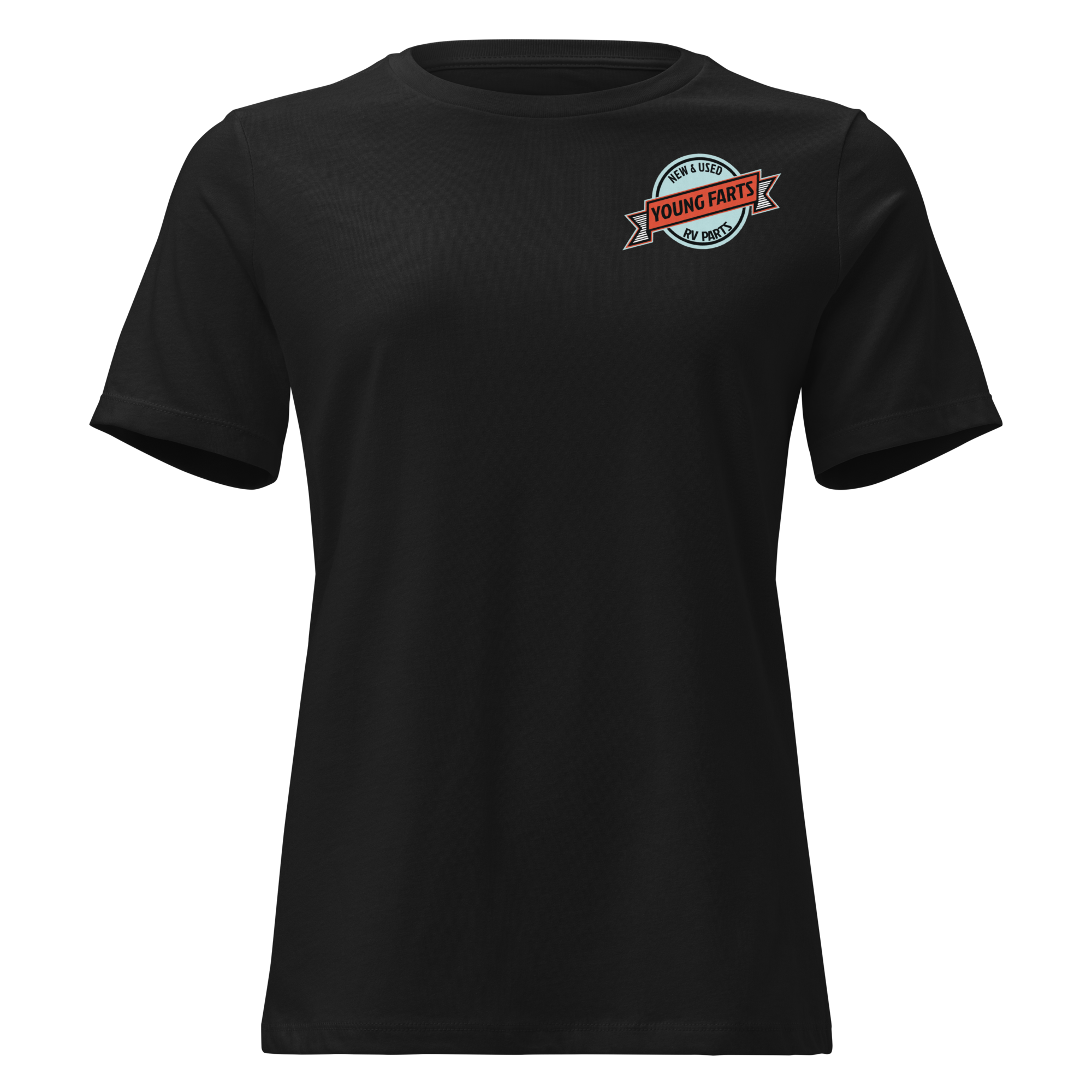 Young Farts Women’s Relaxed T-Shirt with front and back print in Black