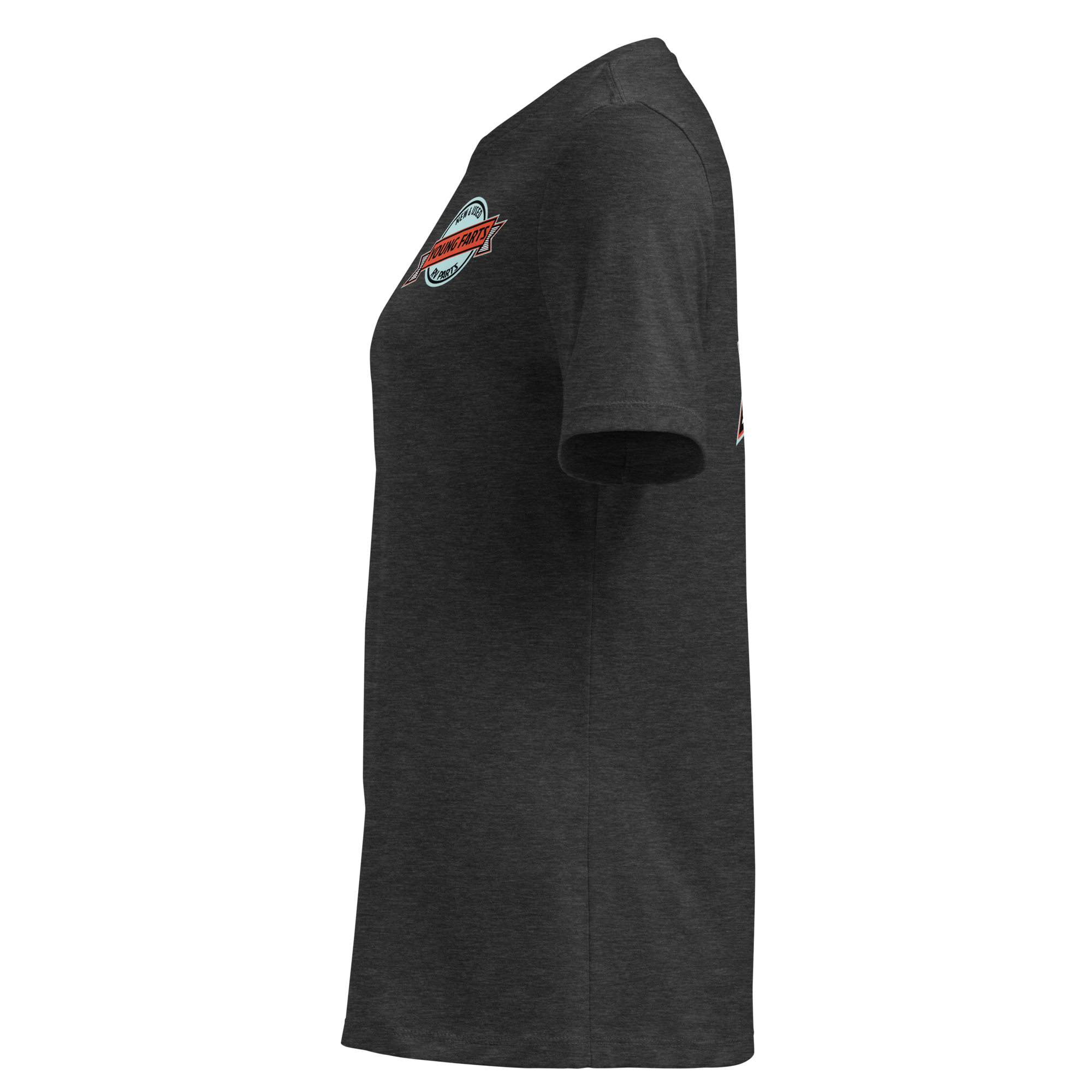 Young Farts Women’s Relaxed T-Shirt with front and back print in Heather Deep Teal