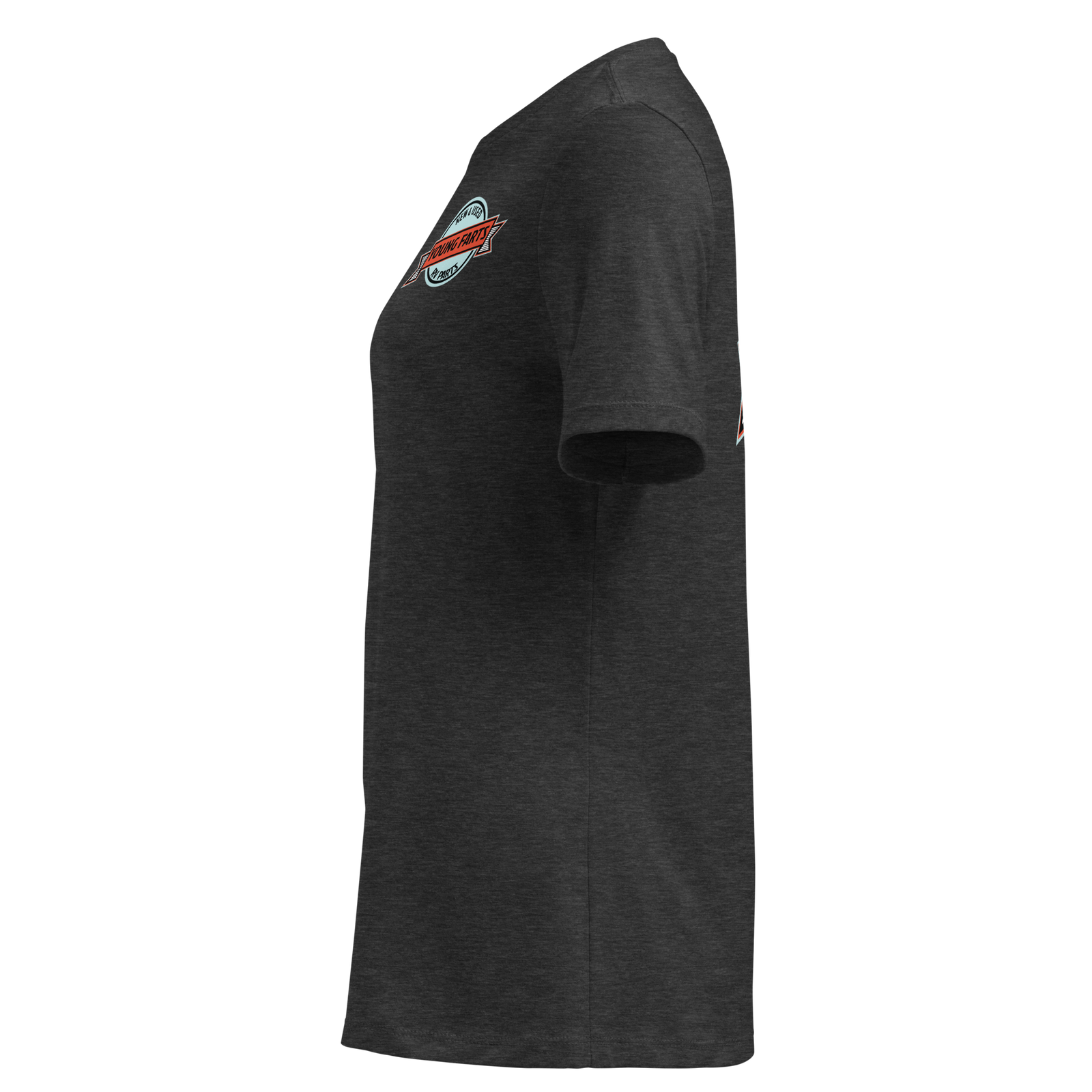 Young Farts Women’s Relaxed T-Shirt with front and back print in Heather Deep Teal