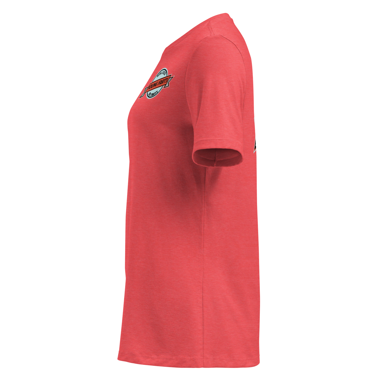 Young Farts Women’s Relaxed T-Shirt with front and back print in Heather Red
