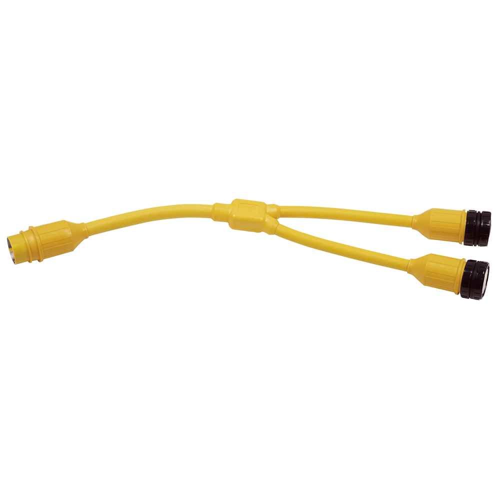 Y - Adapter, 2 - 30A 125V Locking to 50A 125/250V Locking - Young Farts RV Parts