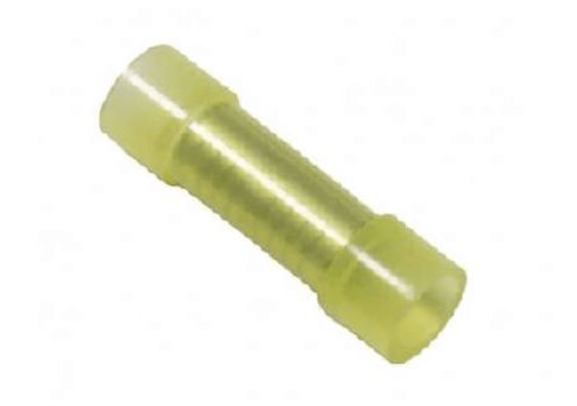 Yellow 12 - 10 Gauge Nylon Insulated Butt Connector - Pack of 100 - Young Farts RV Parts