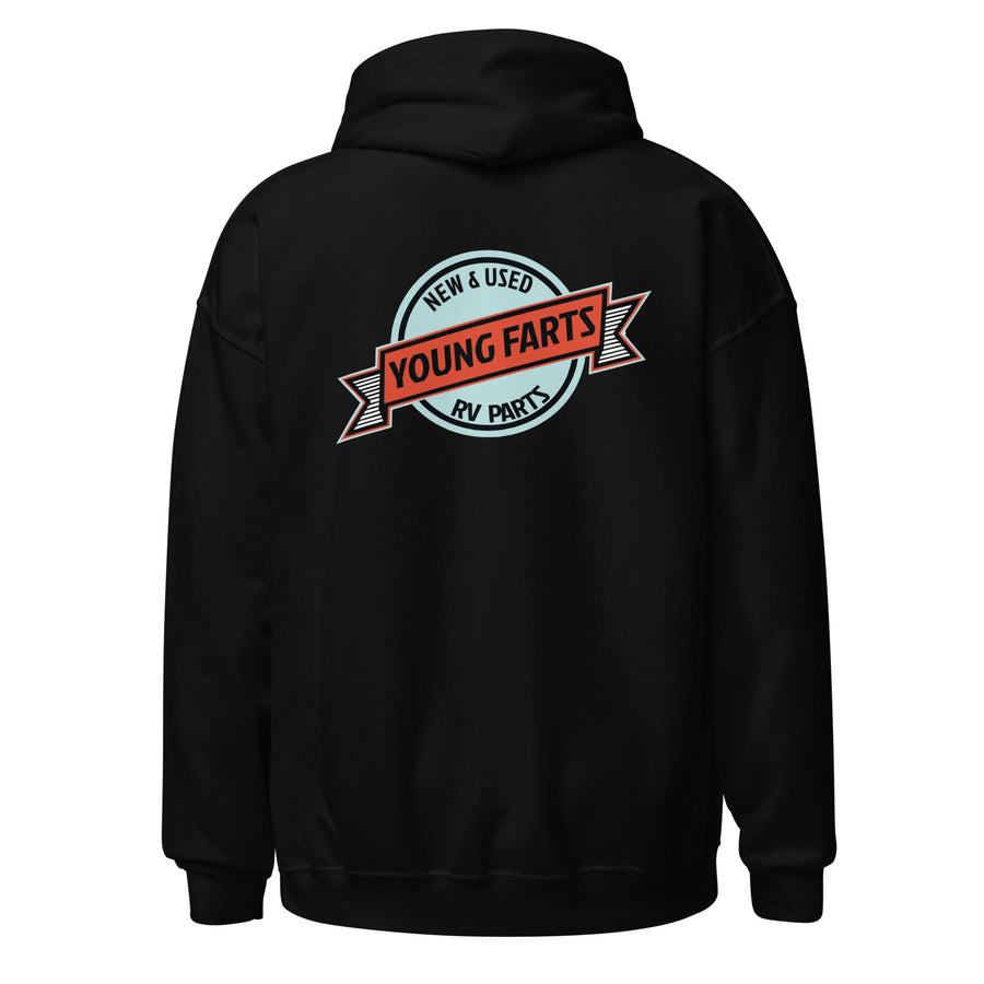 Young Farts “Holy Shit It’s Cold” Hoodie black back view