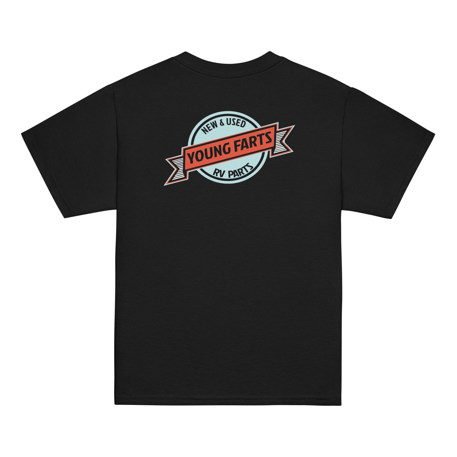 Young Farts Youth T-Shirt with front and back print in Black