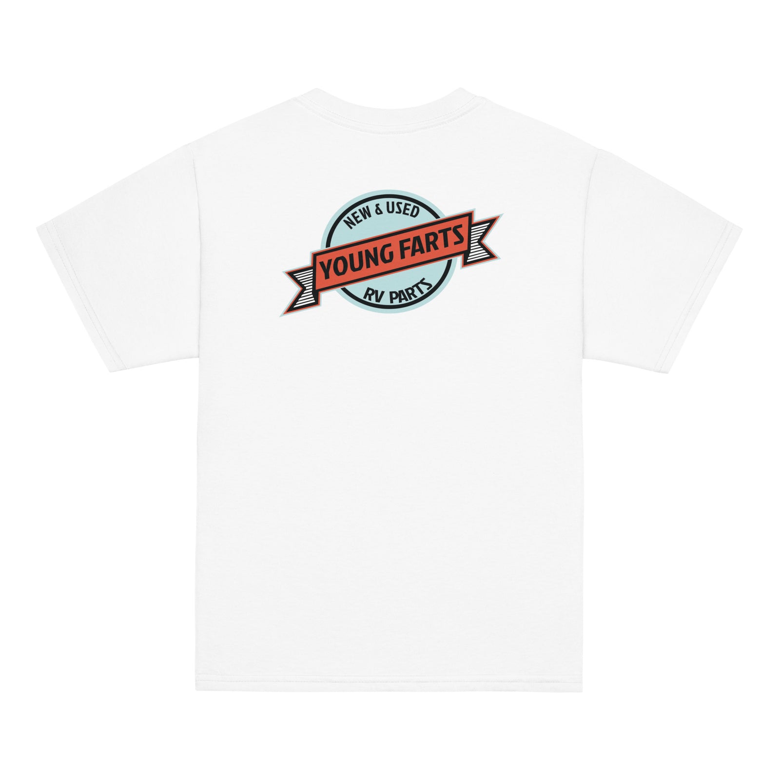 Young Farts Youth T-Shirt with front and back print in Charcoal