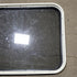 Used Black Radius Non-Opening Window : 23 1/4" W X 21 3/4" H X 1 3/8" D - Young Farts RV Parts