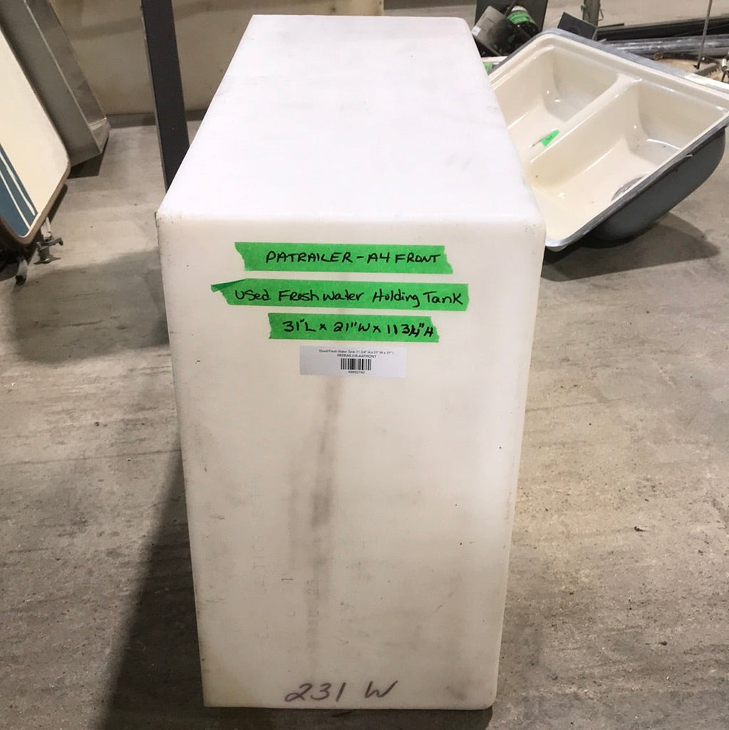 Used Fresh Water Tank 11 3/4” H x 21” W x 31” L - Young Farts RV Parts