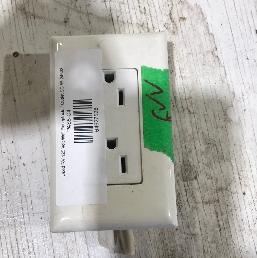 Used RV 125 Volt Wall Receptacle / Outlet SC 85 24603 - Young Farts RV Parts