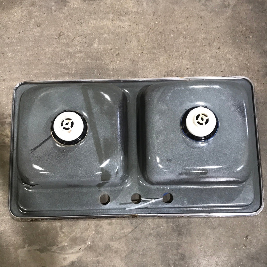 Used RV Double Kitchen Sink 33” W x 19” L - IAMPO S9988 - Young Farts RV Parts