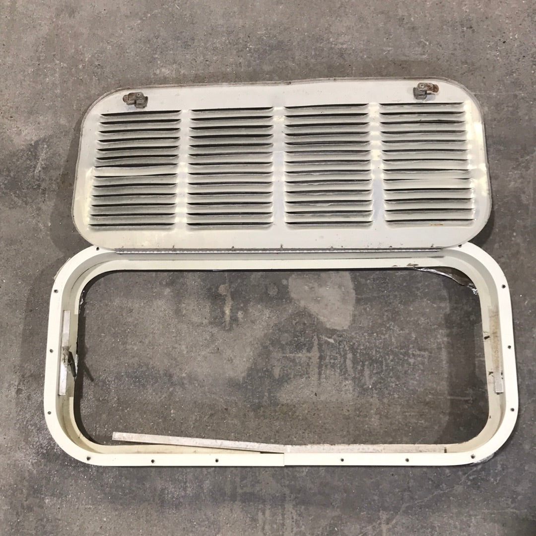 USED DOMETIC Off White Exterior Vent Door with Frame 28 3/4