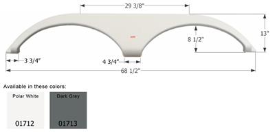 Icon Fender Skirt Various Pilgrim Brands Including Open Road 68-1/2 Inch 13 Inch Dark Gray 01713 - Young Farts RV Parts