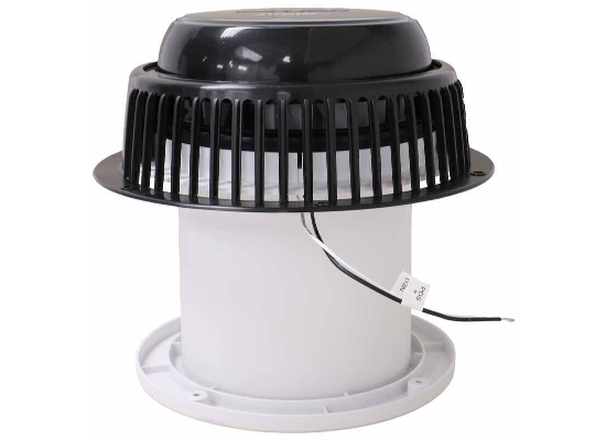 Maxxair 00-03812B - MaxxFan Dome Roof Vent with 12V fan 6" Diameter Manual Lift Black - Young Farts RV Parts