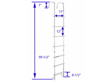 Load image into Gallery viewer, RV Pro LA-401B - Exterior Ladder w / Hinges - Aluminum Black - 99-1 / 2 &quot;Tall x 12&quot; Wide - Young Farts RV Parts