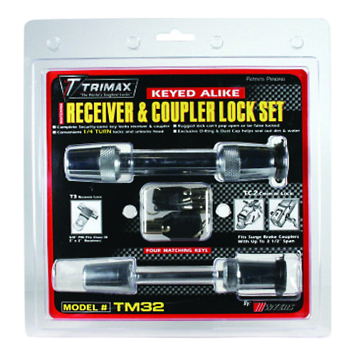 Trimax TM32 - (T3) 5/8" Receiver Lock & (TC2) 2.5" Span Coupler Lock - Young Farts RV Parts