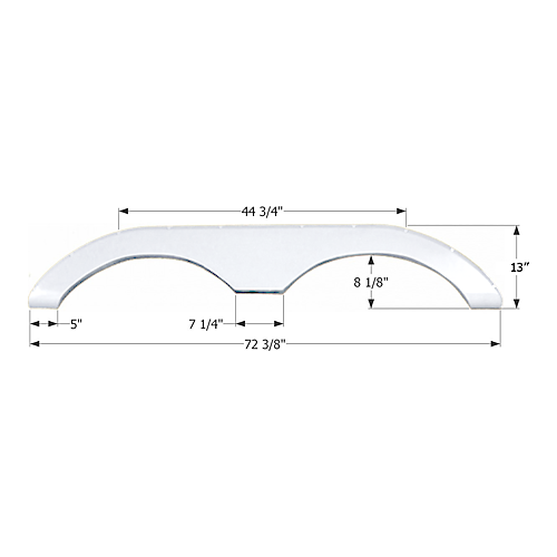 FENDER SKIRT TANDEM #FS774 PW - Young Farts RV Parts