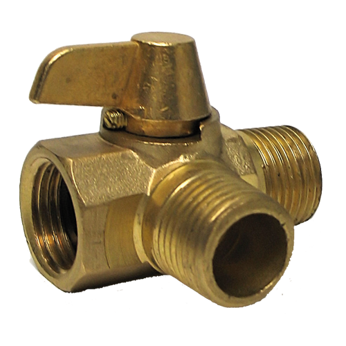 Valterra 09-2325 - Brass Diverter Valve 1/2", MPT x MPT x FPT, Bulk - Young Farts RV Parts