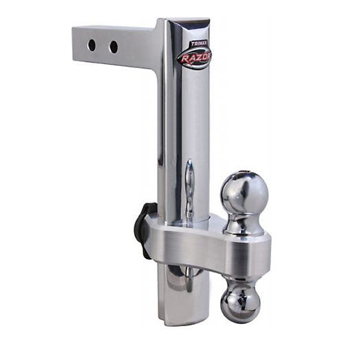 Trimax TRZ12AL - 12? Aluminum Adjustable Drop Hitch with Locking Ball Mount - Young Farts RV Parts