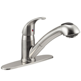 Dura Faucet DF-NMK852-SN - Dura Designer Pull-Out RV Kitchen Faucet - Brushed Satin Nickel