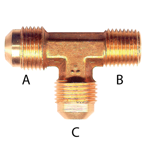 TEE 3/8 T x 1/2 PIPE #51- - Young Farts RV Parts