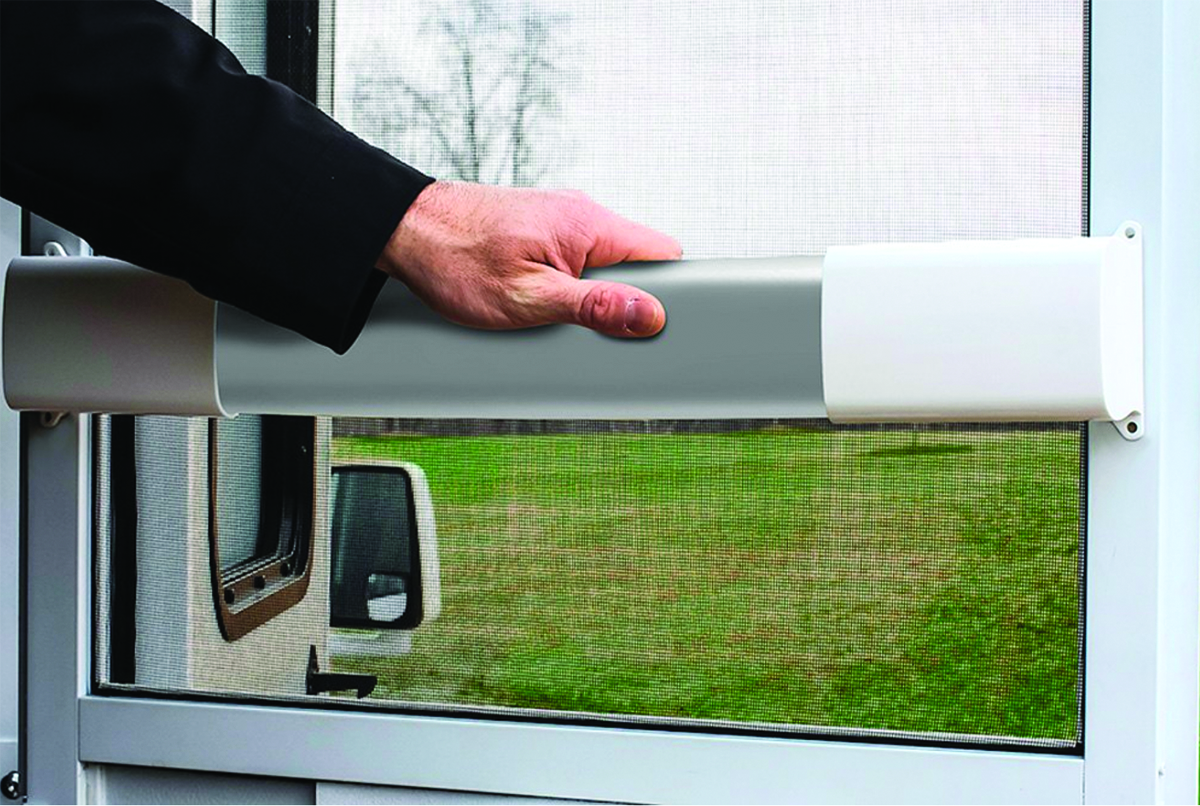 Camco 42189 RV Screen Door Cross Bar  - White, Deluxe (Wide Grip) - Young Farts RV Parts