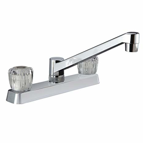 Dura Faucet DF-PK600A-CP - Dura Two Handle RV Kitchen Faucet w/Crystal Acrylic Knobs - Chrome Polished - Young Farts RV Parts