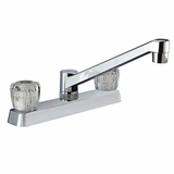 Dura Faucet DF-PK600A-CP - Dura Two Handle RV Kitchen Faucet w/Crystal Acrylic Knobs - Chrome Polished