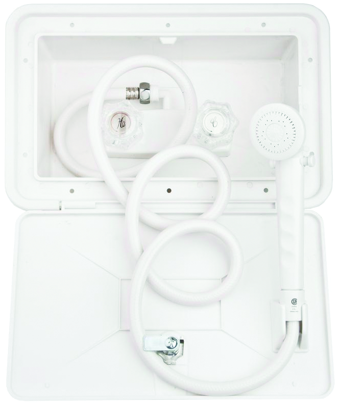 Dura Faucet DF-SA170-WT - Dura RV Exterior Shower Box Kit - White - Young Farts RV Parts