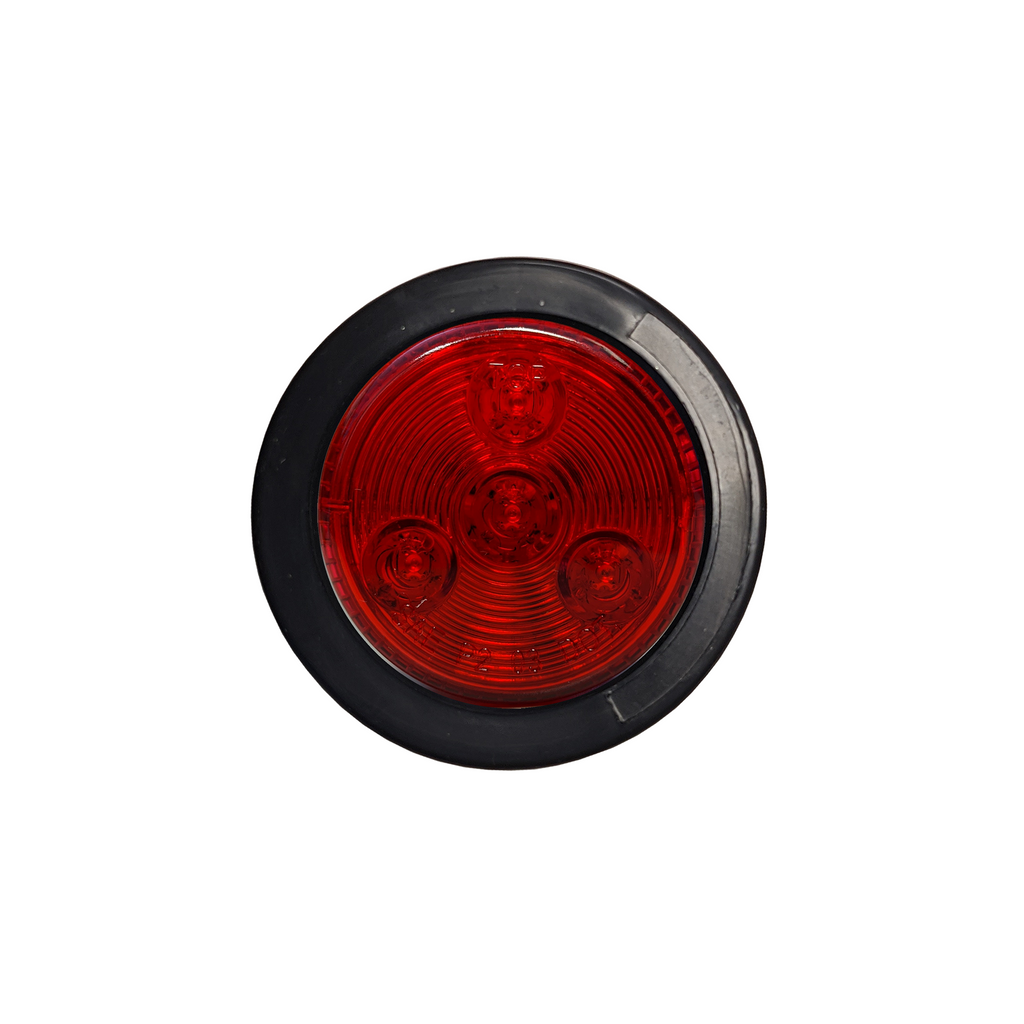 Uni-Bond KTL2001-4R - 2" Round Side Marker LED Light Black Ring Red - Young Farts RV Parts