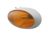 Optronics RVPL5A - RV Porch Utility Light - Incandescent - Oval - White Housing - Amber Lens