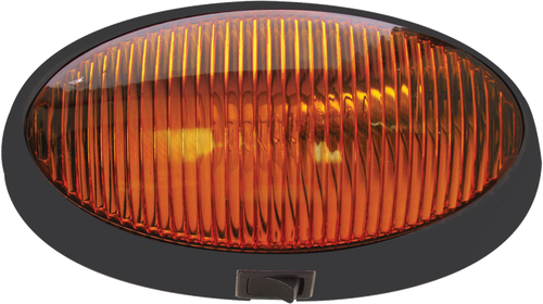 Optronics RVPL7AB - RV Camper Amber Oval 12v Porch Utility Light Black with Switch - Young Farts RV Parts